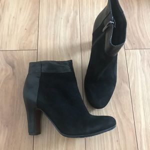 Black Suede and Leather Sam Edelman Booties